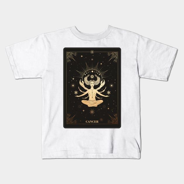 Cancer Zodiac Sign Metallic Kids T-Shirt by Noveltiko